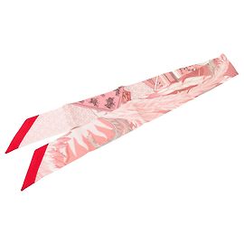Lenço de seda Hermès Pink Cheval Phoenix Twilly Rosa