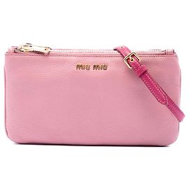 Miu Miu Bolsa transversal Madras em pele de cabra bicolor rosa Rosa