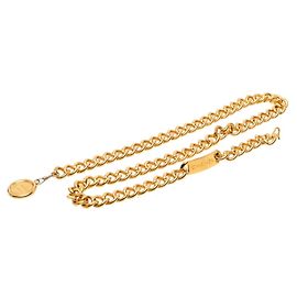 Chanel Cambon Logo Plate Chain Belt Gürtel Golden