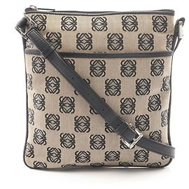 Borsa a Spalla Loewe Anagram Nero Beige