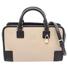 Loewe Amazona 23 2-Way Handbag Black Beige