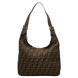 Bolsa de ombro Fendi Zucca Marrom Preto