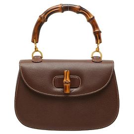 Bolsa Gucci Bamboo em couro marrom Marrom