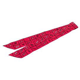 Hermès Sciarpa Hermes Twilly Couvertures et tenues de Jour Rosa Rosso