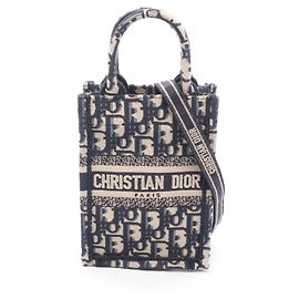Christian Dior Dior BOOK TOTE Vertical Mini Handbag Beige Azul marino