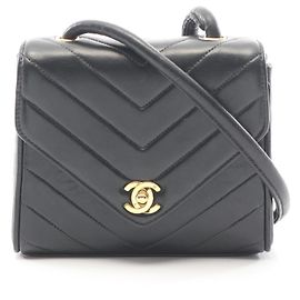 Borsa a Spalla Chanel Black V-Stitch Nero