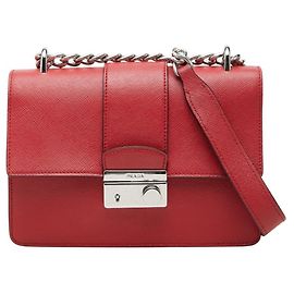 Bolsa de Ombro com Corrente Prada Vermelho