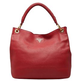 Prada Logo Shoulder Bag Tote Red