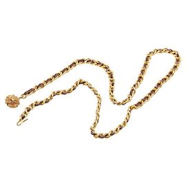 Chanel Gold Plated Leather Chain Belt Golden