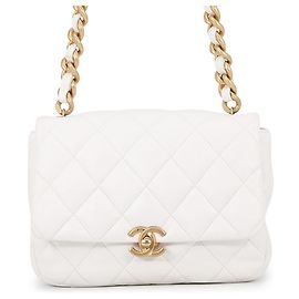 Borsa a tracolla con catena bianca Chanel Bianco