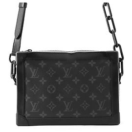 Louis Vuitton Monogram Eclipse Soft Trunk Schultertasche Schwarz Monogramm