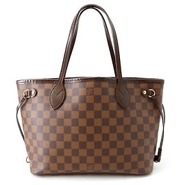Sac cabas Louis Vuitton Damier Ebene Neverfull PM Rouge Damier ebène