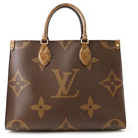 Borsa Tote Louis Vuitton Monogram Reverse Giant OnTheGo MM Rosso Monogramma