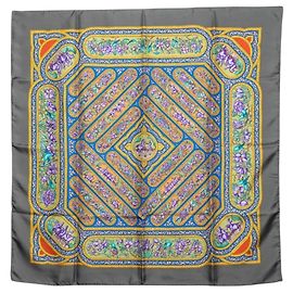 Hermès Sciarpa Hermes Carre 90 QALAMDAN Marrone Multicolore
