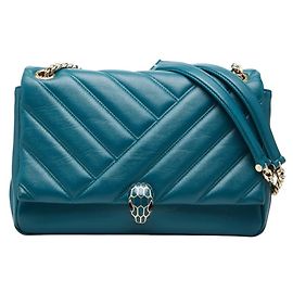 Bulgari Bolsa de Ombro Bvlgari Serpenti Cabochon Verde