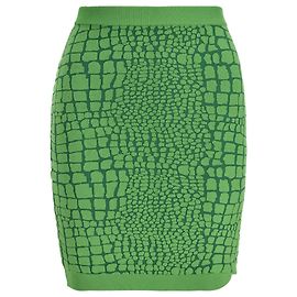 Mini saia Moschino Cheap and Chic com estampa animal em rayon verde Verde