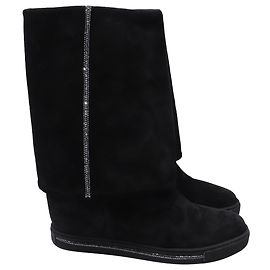 Rene Caovilla Bottines à talon compensé René Caovilla en daim noir Noir