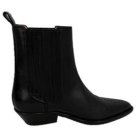 Isabel Marant Delena Ankle Boots in Black Leather Black