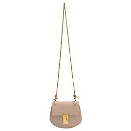 Chloé Bolsa de ombro Drew pequena em couro bege Chloe Outro Impressão em python