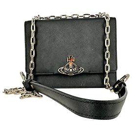 Vivienne Westwood Debbie Shoulder Bag in Black Leather Black