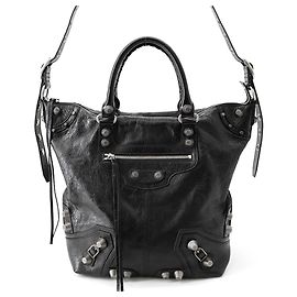 Balenciaga Black Leather Handbag Black