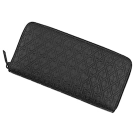 Yves Saint Laurent Black Leather Long Wallet Black