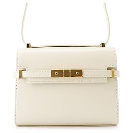 Bolsa de ombro Manhattan Mini em couro Saint Laurent Paris Branco