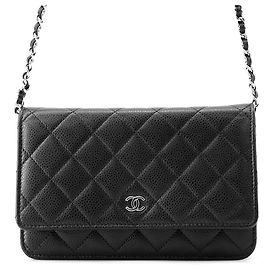 Chanel Black Chain Wallet Black