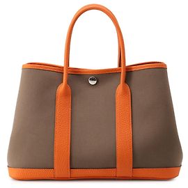 Hermès Bolsa Tote Hermes Garden TPM Laranja Taupe