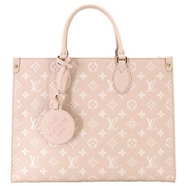 Borsa Tote Louis Vuitton Onthego MM Monogram Empreinte Marrone Beige