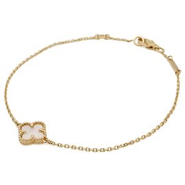 Pulseira charm Sweet Alhambra de Van Cleef & Arpels Branco Dourado