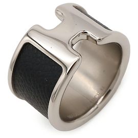 Hermès Hermes Olympe GM Band Ring Black Silvery
