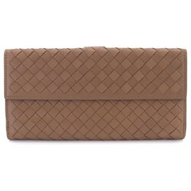 Bottega Veneta Intrecciato Long Wallet Brown