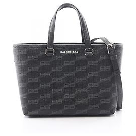Borsa a mano 2-Way Signature Small Shopper Balenciaga Marrone Nero