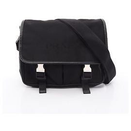 Borsa a tracolla Prada TESSUTO + SAFFI Nero