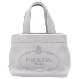 Prada VIT DAINO Leather Tote Bag Blue