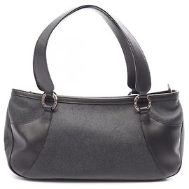 Bulgari Bolsa de couro preto Bvlgari Preto
