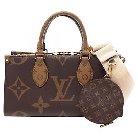 Sac à main Louis Vuitton OnTheGo EW Monogram Giant Reverse Marron