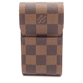 Portacigarette in pelle Louis Vuitton Damier Ebene Marrone