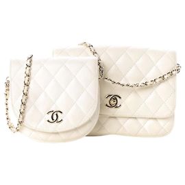 Chanel Lambskin Quilted Side-Packs blanc Blanc