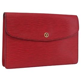 LOUIS VUITTON Epi Montaigne 27 Clutch Rot M52657 LV Auth 191784A Rot
