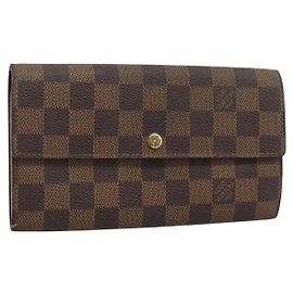 LOUIS VUITTON Damier Ebene Portefeuille Sarah Long Wallet N60491 LV Auth bs36121 Damier ebene