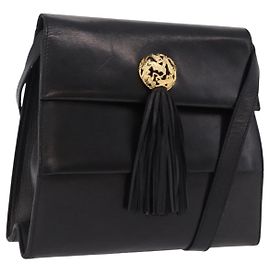 Borsa a tracolla Salvatore Ferragamo in pelle nera e oro Auth bs36087 Nero D'oro