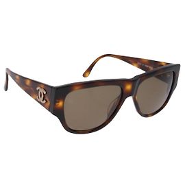 CHANEL Sunglasses plastic Brown CC Auth BA14488M Brown