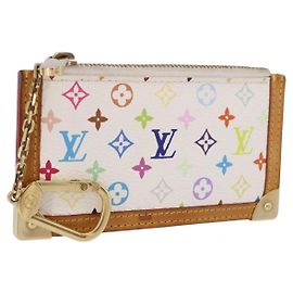 LOUIS VUITTON Monogram Multicolor Pochette Cles Pochette Blanche M92655 Auth BA14331V Blanc