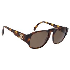 CHANEL Sunglasses plastic Brown CC Auth BA14362M Brown