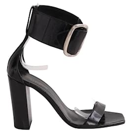 Saint Laurent Opyum Black Leather Heels Black