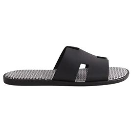 Hermès Izmir leather sandals black size 44 Black