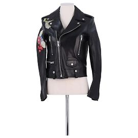 Saint Laurent Lederjacke Schwarz Schwarz