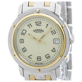 Hermès Relógio masculino Hermes Clipper em aço banhado a ouro com movimento quartz Outro